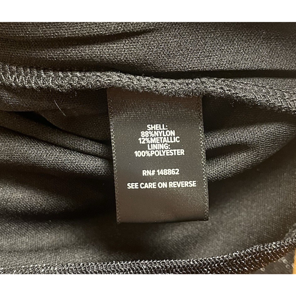 Torrid Black Bodycon Skirt Cinched Glitter At Knee Size 10 M/L Glam Party $60 - Picture 11 of 11